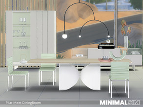 Sims 4 — MinimalSim Meet Dining by Pilar — Minimalist style with a touch of colour