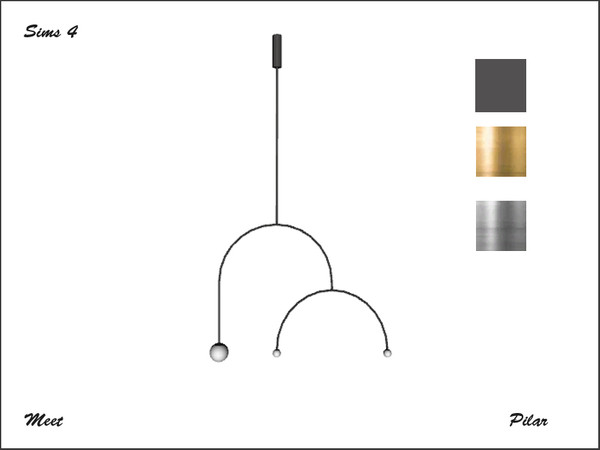 Sims 4 — MinimalSim Pilar Meet CeilingLight2 Medium by Pilar — MinimalSim Pilar Meet CeilingLight2 Medium