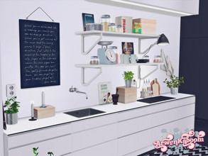 Sims 4 — Farina Part 4 by ArwenKaboom — Scandinavian inspired kitchen Farina in neutral and soft colors. It will consist