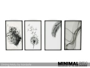 Sims 4 — MinimalSIM_kardofe_Dining Malu_Picture by kardofe — Black and white pictures, sober and simple, in four colour