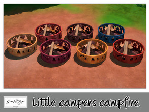 Sims 4 — Little campers campfire by so87g — cost: 350$, 7 colors, you can find it in entertainment - misc All my preview