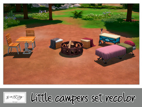Sims 4 — Little campers set recolor by so87g — - Little campers campfire: cost: 350$, 7 colors, you can find it in
