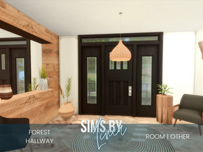 Sims 4 — Forest Hallway by SIMSBYLINEA — Coming inside, the outside seems to continue - except, it's warmer than outside.