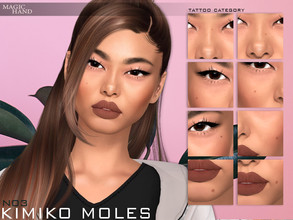 Sims 4 — Kimiko Moles N03 (tattoo) by MagicHand — Beauty marks in 10 swatches - HQ compatible. Found in the tattoo