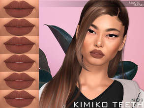 Sims 4 — Kimiko Teeth N01 by MagicHand — White teeth skin detail in 8 color densities - HQ compatible. Preview - CAS