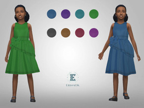 Sims 4 — Girl's Dress 09.14 by ErinAOK — Girl's Silk Party/Formal Dress 8 Swatches