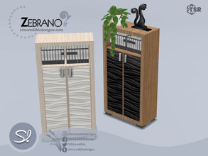 Sims 4 — Zebrano Bookcase by SIMcredible! — by SIMcredibledesigns.com 2 colors variations