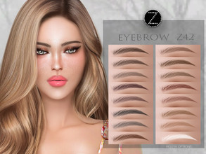 Sims 4 — EYEBROW Z42 by ZENX — -Base Game -All Age -For Female -16 colors -Works with all of skins -Compatible with HQ