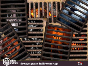 Sims 4 — Sewage grates halloween rugs by evi — Halloween themed rugs for interior and exterior decoration.