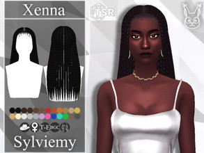 Sims 4 — Xenna Hairstyle by Sylviemy — Long Braids New Mesh Maxis Match All Lods Base Game Compatible Hat Compatible