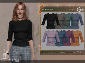 Sims 4 — SWEATER SURNIA by DanSimsFantasy — 3/4 sleeve fitted sweater in cotton material. Samples: 31 Cloning object: