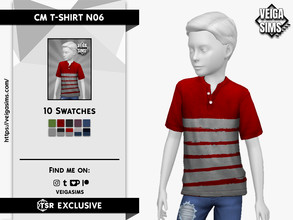 Sims 4 — CM T-SHIRT N07 by David_Mtv2 — - For child only; - 10 swatches; - New mesh with all LODs; - New maps.