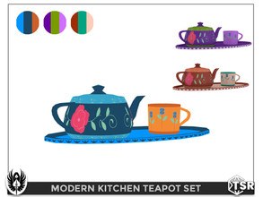Sims 4 — Modern Kitchen Tea Pot Set by nemesis_im — Tea Pot Set from Modern Kitchen Set - 3 Colors - Base Game Compatible