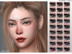 Sims 4 — LMCS Eyes N55 by Lisaminicatsims — -New Mesh -Face Paint category -HQ comatble -27 swatches -All Skin