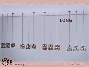 Sims 4 — Alison Dining. Ceiling Light, long by soloriya — Ceiling light, long version. Part of Alison Dining set. 4 color