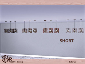Sims 4 — Alison Dining. Ceiling Light, short by soloriya — Ceiling light, short version. Part of Alison Dining set. 4