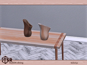 Sims 4 — Alison Dining. Vase by soloriya — Wooden vase. Part of Alison Dining set. 2 color variations. Category: Decor -