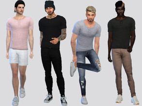 Sims 4 — Buttoned Tees by McLayneSims — TSR EXCLUSIVE Standalone item 10 Swatches MESH by Me NO RECOLORING Please don't