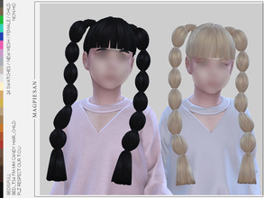 Sims 4 — Candy hair for Child by magpiesan — twin ponytail hair in 24 colors for kids. Non HQ. Created by BED of Team