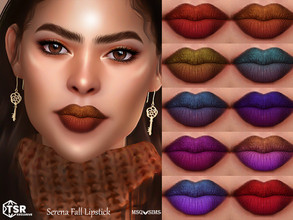 Sims 4 — Serena Fall Lipstick by MSQSIMS — This Fall Lipstick comes in 10 swatches and suites my Serena Fall Eyeshadow.