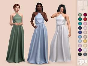 Sims 4 — Nalani Dress by Sifix2 — A halterneck maxi dress. Comes in 20 colors for teen, young adult and adult sims. Thank