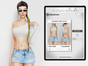 Sims 4 — Mini Denim Skirt MC437 by mermaladesimtr — New Mesh 10 Swatches All Lods Teen to Elder For Female ** please dont