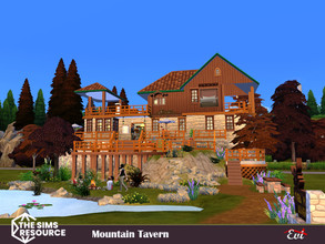 Sims 4 — Mountain Tavern_No CC by evi — A meeting place with friendly vibrations, great environment and yummy dishes.