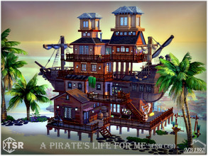 Sims 4 — A Pirate's Life for Me (No CC!) by nobody13922 — An unusual house in a tropical and slightly pirate style. If