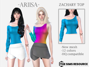 Sims 4 — Zachary Top by ARIISA_26 — 12 swatches custom thumbnail original mesh 