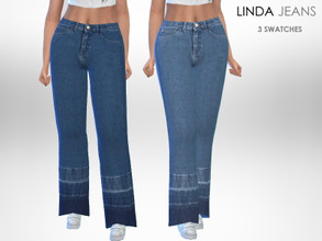 Sims 4 — Linda Jeans by Puresim — Denim jeans in 3 swatches.
