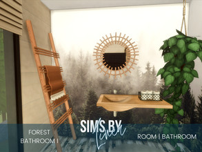 Sims 4 — Forest Bathroom I by SIMSBYLINEA — Warm tones and natural materials are the perfect ingredients for a
