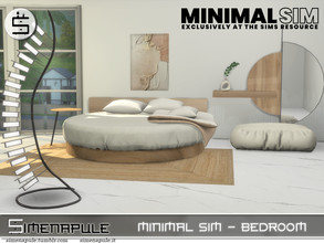 Sims 4 — Bedroom Minimal Sim by Simenapule — Bedroom Minimal Sim includes 8 objects: - Bed Side Table - Blanket - Floor