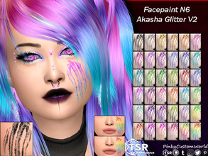 Sims 4 — Facepaint N6 - Akasha Glitter V2 by PinkyCustomWorld — My last halloween treat this year. Here we got a