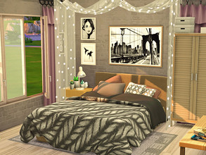 Sims 4 — Downtown Bedroom - CC  by Flubs79 — here is an urban and cozy bedroom for your Sims 