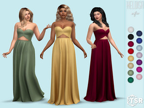 Sims 4 — Heloisa Dress by Sifix2 — A flowing cutout maxi dress. Comes in 15 colors for teen, young adult and adult sims.