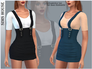 Sims 4 — SHORT DRESS WITH STRAPES by Sims_House — SHORT DRESS WITH STRAPES 6 options. Short dress with straps for The