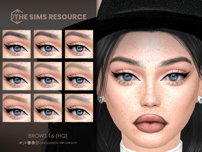 Sims 4 — Brows 16 (HQ) by Caroll912 — A 9-swatch soft eyebrows in in different tones of black, brown, auburn, grey and