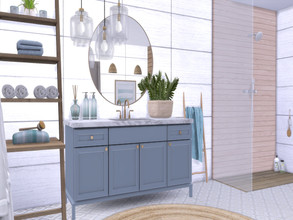 Sims 4 — Neox Bathroom by Suzz86 — Neox is a fully furnished and decorated bathroom. Size: 5x6 Value: $ 6,300 Short Walls
