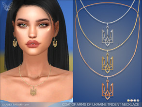 Sims 4 — Coat Of Arms Of Ukraine Trident Necklace (female body frame) by feyona — Coat Of Arms Of Ukraine Trident