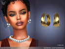Sims 4 — Barbara Hoop Earrings by feyona — Barbara Hoop Earrings come in 4 colors of metal: yellow gold, white gold, rose