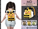 Sims 4 — BEE BACKPACK TODDLER by Mydarling20 — new mesh base game compatible all lods all maps 10 colors for girl and
