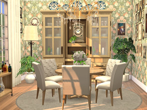 Sims 4 — Emma Dining - CC  by Flubs79 — here is a rustic and cozy dining room for your Sims 