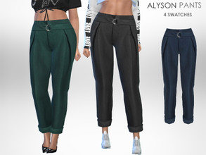 Sims 4 — Alyson Pants by Puresim — Pants in 4 swatches.