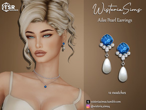 Sims 4 — Ailee Pearl Earrings by WisteriaSims — **FOR WOMAN **NEW MESH *TEEN TO ELDER - Earrings Category - 12 swatches -