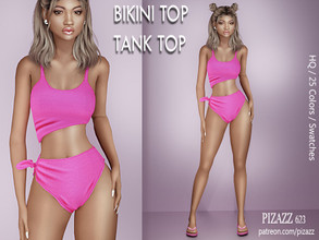 Sims 4 — Bikini / tank top by pizazz — www.patreon.com/pizazz It can be worn every day or even at a party. Looks great