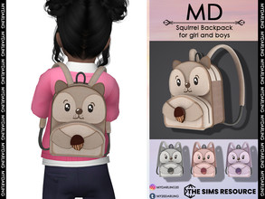 Sims 4 — Squirrel Backpack Toddler by Mydarling20 — new mesh base game compatible all lods all maps 6 colors for girl and