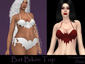 Sims 4 — Bat Bikini Top (Simblreen 2022 Tumblr Gift) by Dissia — Bat shaped bikini bra tied at neck and back! Perfect for