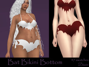 Sims 4 — Bat Bikini Bottom (Simblreen 2022 Tumblr Gift) by Dissia — Bat shaped bikini bottom tied at sides. Cute and