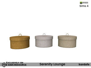 Sims 4 — Serenity Lounge_Basket by kardofe — Wicker basket with lid, decorative, in three colour options