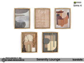 Sims 4 — Serenity Lounge_Picture by kardofe — Picture with natural wooden frame in five different options